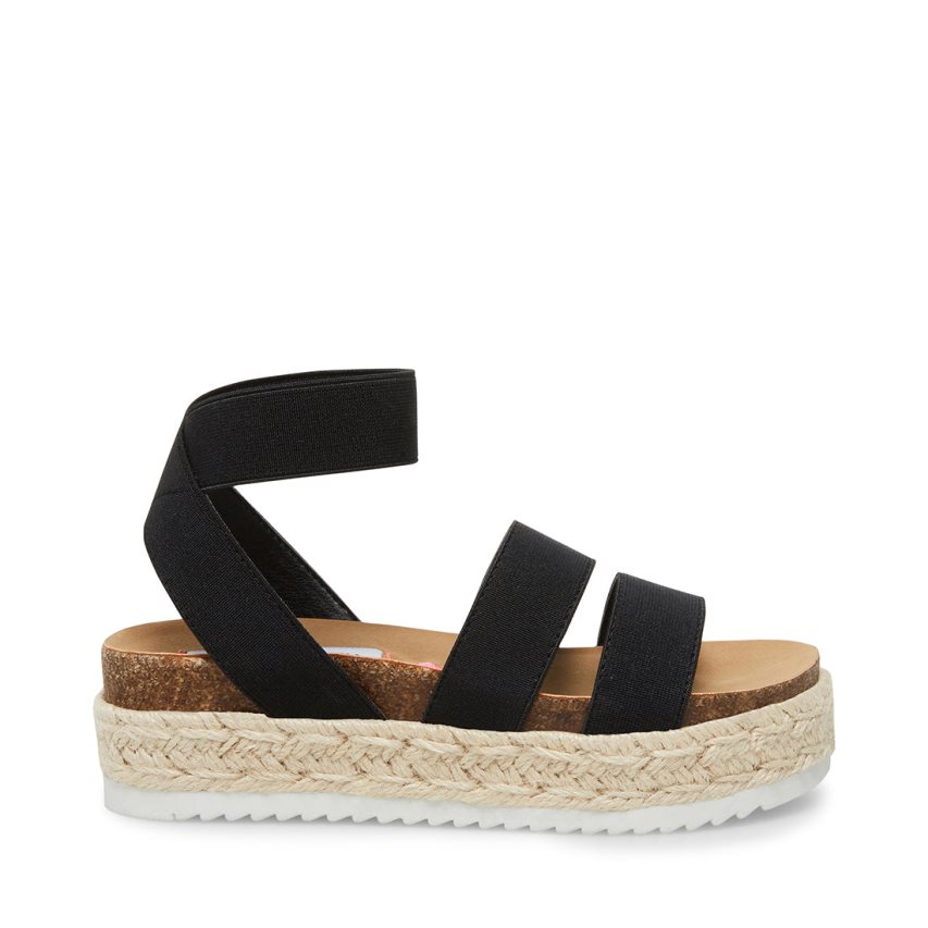 Black Steve Madden Jkimmie Kids\' Platform Sandals | PH 6289KJO